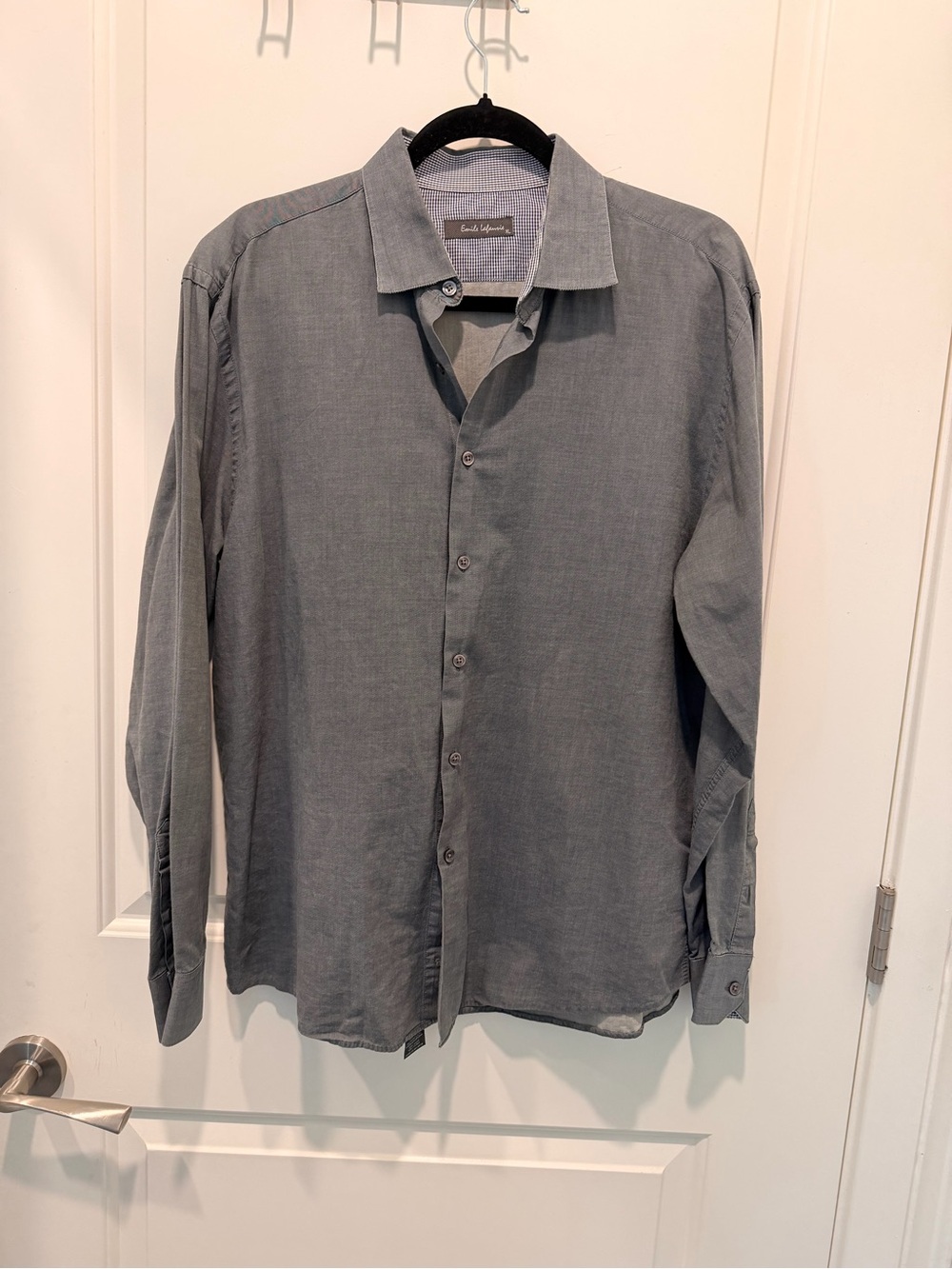 Emile Lafaurie Grey Long Sleeve Button Down Shirt
Size XL